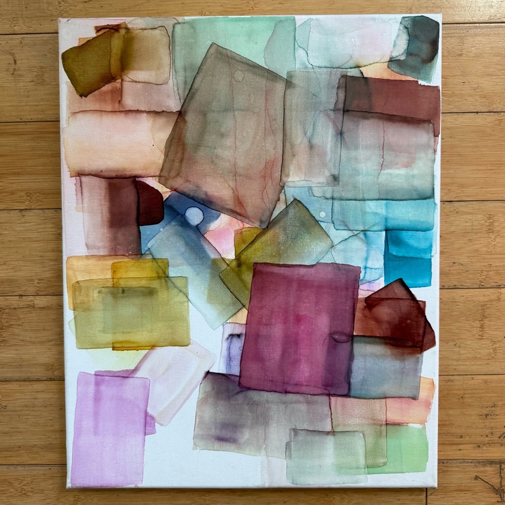 Original Abstract Alcohol Ink Art on Canvas 16” x 20”